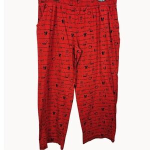 Plus Size 18W‎ Dog Lover Lounge Pants Red Graphic Drawstring Capri PJ Sleepwear